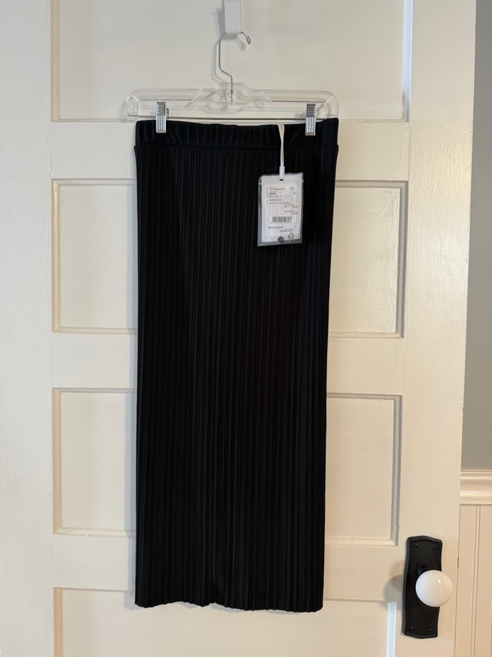 NWT MaxMara Sz Medium Leisure RARO Pleated Jersey Skirt Care Case Black Midi